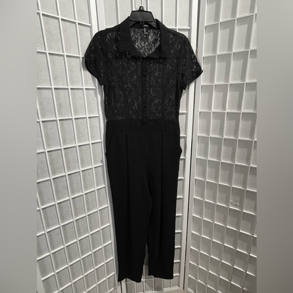 Jumpsuit Formal Black One-piece Long Romper Large